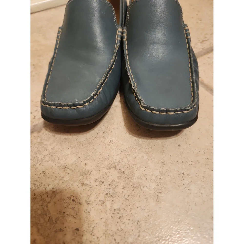 Rockport Women's Teal Blue Leather Loafers Size 9.5